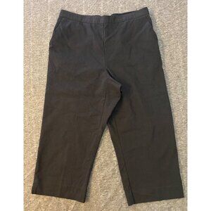 Alfred Dunner Black Pull-On Capri Pants Size 8 Cotton Blend Stretch Waistband